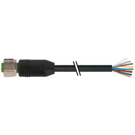 7000-17041-6080200 MURRELEKTRONIK M12 female 0° A-cod. with cablePVC 8x0.25 bk UL/CSA 2m