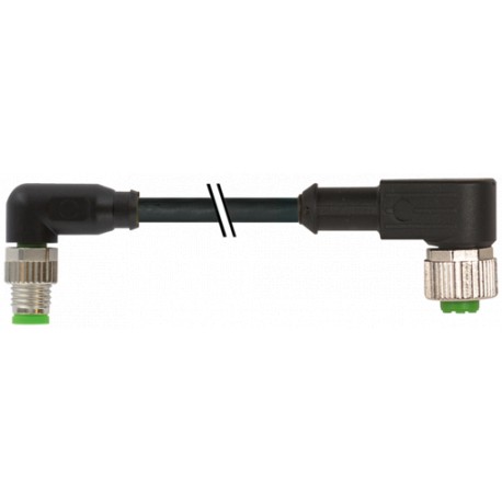 7000-88321-6100250 MURRELEKTRONIK M8 male 90° / M12 female 90° A-cod.PVC 3x0.25 bk UL/CSA 2.5m