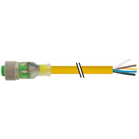 7000-12251-1261000 MURRELEKTRONIK M12 female 0° with cable 3LEDPUR 5x0.34 ye UL/CSA+drag chain 10m