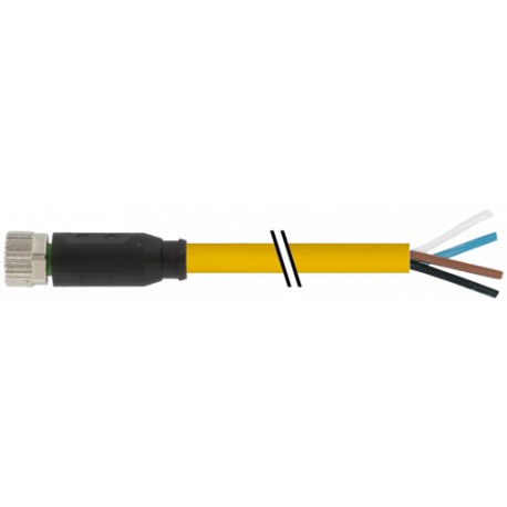 7000-08061-0310100 MURRELEKTRONIK M8 female 0° A-cod. with cablePUR 4x0.25 ye UL/CSA+drag ch. 1m