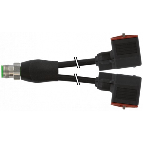 7072-42401-6360100 MURRELEKTRONIK M12 Xtreme Y-distributor / MSUD valve plug form A 18mm PUR 3x0.75 bk UL/CS..
