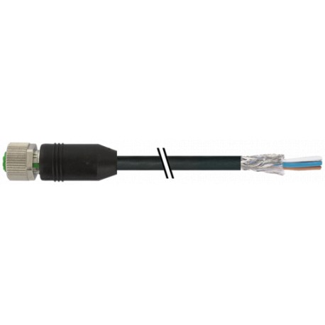 7000-13221-6030750 MURRELEKTRONIK M12 female 0° A-cod. with cable shieldedPVC 5x0.34 shielded bk UL/CSA 7.5m