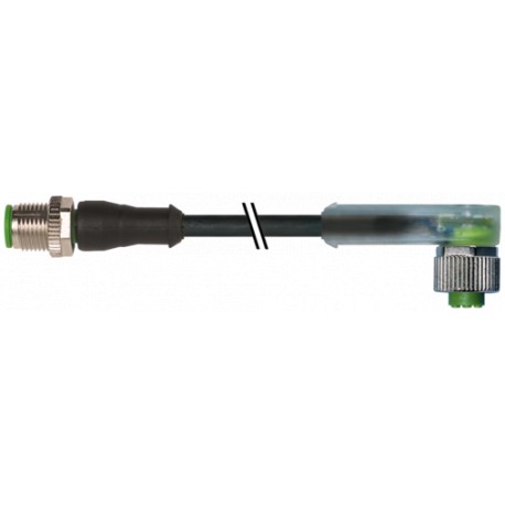 7000-40321-6530250 MURRELEKTRONIK M12 male 0° / M12 female 90° A-cod. LEDPUR 3x0.34 bk UL/CSA+robot+drag ch...