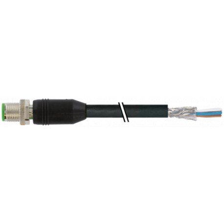 7356-14541-7941500 MURRELEKTRONIK M12 male 0° shielded, D-cod. with cable EN PUR 2x2xAWG22 shielded gn UL/CS..