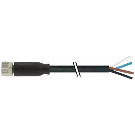 7000-08061-6310800 MURRELEKTRONIK M8 female 0° A-cod. with cablePUR 4x0.25 bk UL/CSA+drag ch. 8m