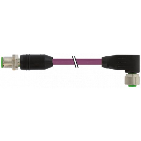 7000-40542-8031690 MURRELEKTRONIK M12 male 0° / M12 female 90° A-cod.PUR AWG24+22 shielded vt UL/CSA+drag ch..