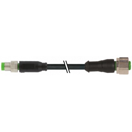 7000-88251-6310600 MURRELEKTRONIK M8 male 0° / M12 female 0° A-cod.PUR 4x0.25 bk UL/CSA+drag ch. 6m