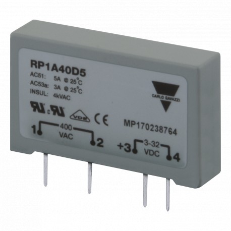 RP1A48D6 CARLO GAVAZZI Selected parameters SYSTEM PCB Mount CURRENT RATING CATEGORY 10 AAC or less RATED VOL..