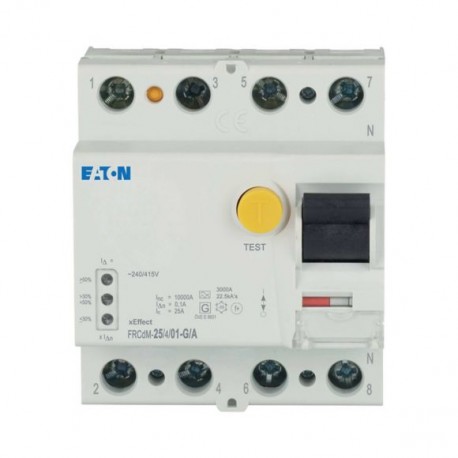 FRCDM-25/4/01-G/A EP-501257 EATON ELECTRIC RCCB, 25A, 4p, 100mA, Type G/A