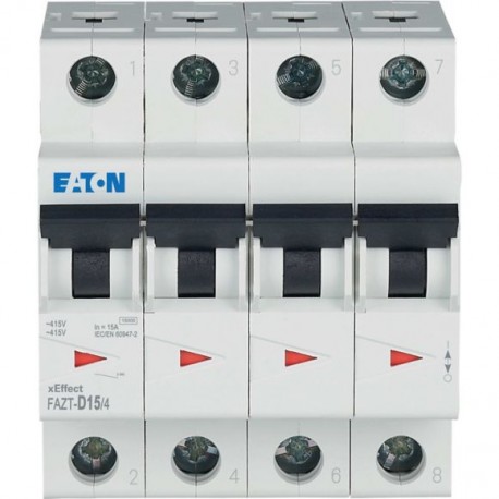 FAZT-D15/4 240992 EATON ELECTRIC Interruttore automatico (MCB), 15 A, 4p, caratteristiche: D