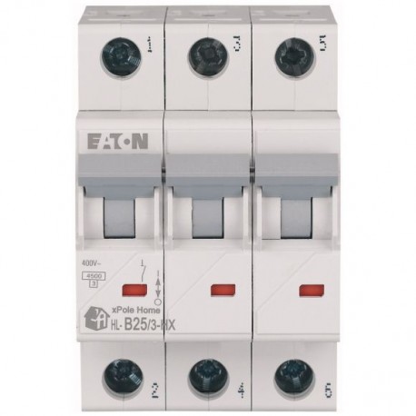 HN-B25/3 194883 EATON ELECTRIC Миниатюрный автоматический выключатель (MCB), 25 А, 3p, характеристика: B