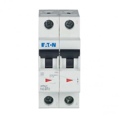 FAZ-D7/2 167491 EATON ELECTRIC Миниатюрный автоматический выключатель (MCB), 7 А, 2p, характеристика: D