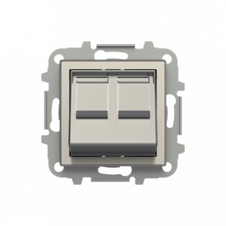 2CLA851680A1401 8516.8 AI NIESSEN Color: Stainless Steel. Cover plate at 45º for two 201X.X connectors and/o..