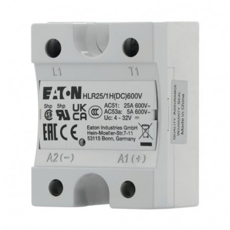 HLR25/1H(DC)600V 360051 EATON ELECTRIC Hockey Puck Solid State Relay, 25A, 600V