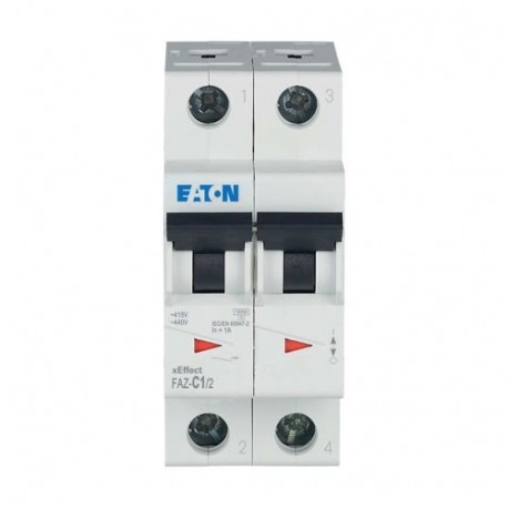 FAZ-C1/2 278745 EATON ELECTRIC LS-Schalter, 1A, 2P, C-Char