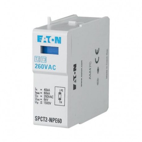 SPCT2-NPE60 167617 EATON ELECTRIC Protección de sobretensiones con cartuchos, 280VAC, 30 kA