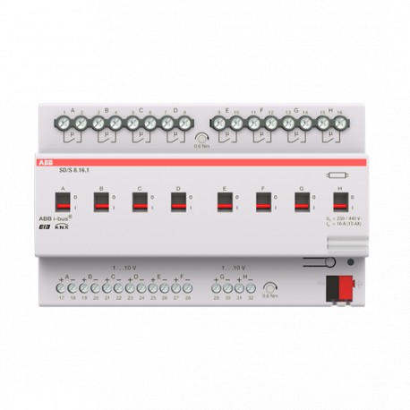 2CDG110081R0011 SD/S 8.16.1 NIESSEN SD / S8.16.1 Switch- / Dim Act, 8f, 16A, MDRC
