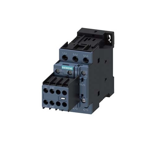3RT2023-1BB44 SIEMENS power contactor, AC-3 9 A, 4 kW / 400 V 2 NO + 2 NC, 24 V DC 3-pole, Size S0 screw ter..