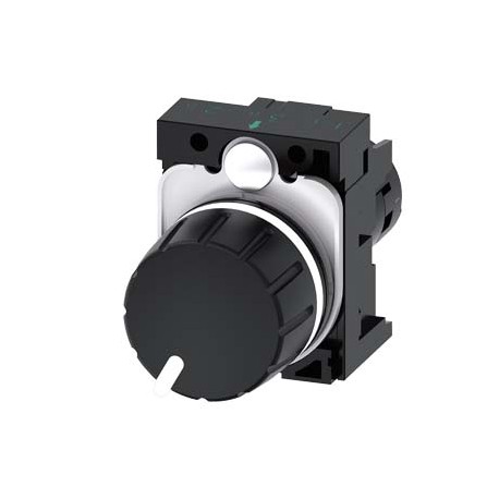 3SU1200-2PS10-1AA0 SIEMENS Potentiometer, kompakt, 22 mm, rund, Kunststoff, schwarz, 10k Ohm, mit Halter, Sc..