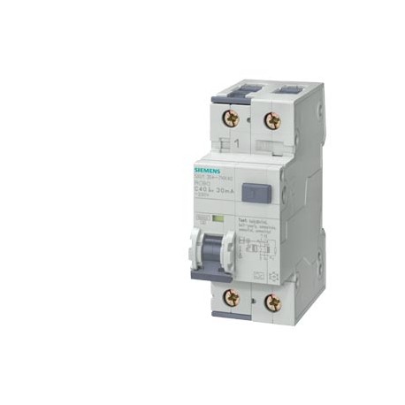 5SU1654-7KK16 SIEMENS Interruptores FI/LS, 10 kA, 1 P+N, Tipo A, 300 mA, Curva C, Entrada: 16 A, Un AC: 230 V