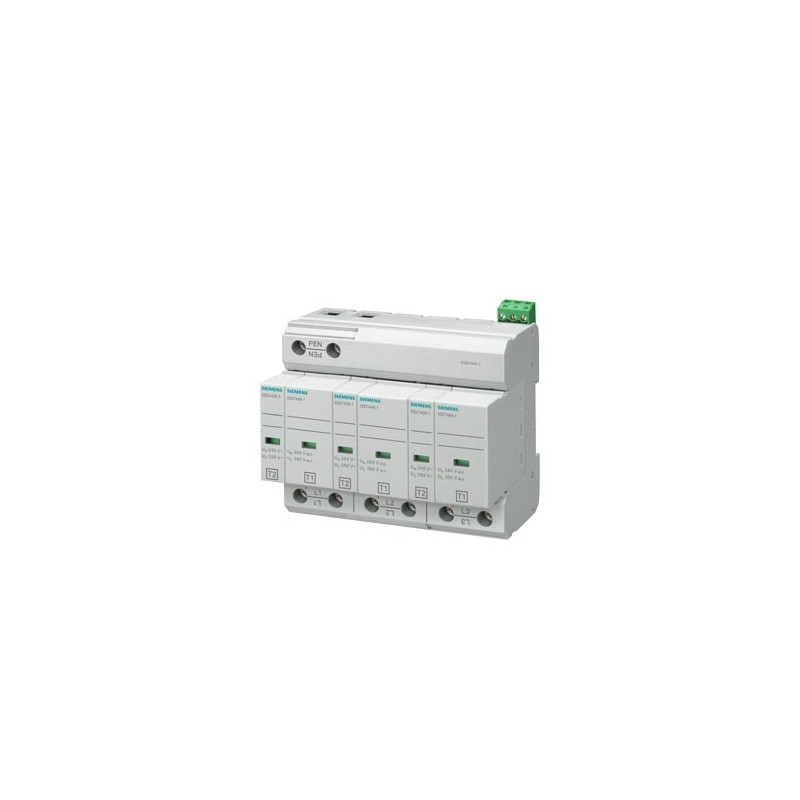 Scaricatore di Sovratensione Tipo 2 Classe C 1P UC 350V Circuito L-N 40 kA  Siemens 5SD7461-0 della