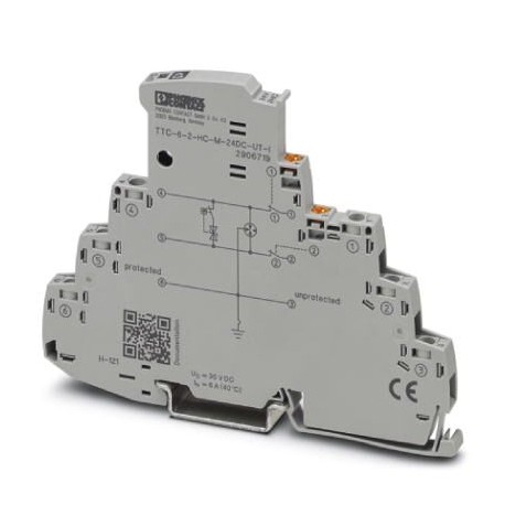 TTC-6-2-HC-M-24DC-UT-I 2906719 PHOENIX CONTACT Surge protection with integrated status indicator and knife d..