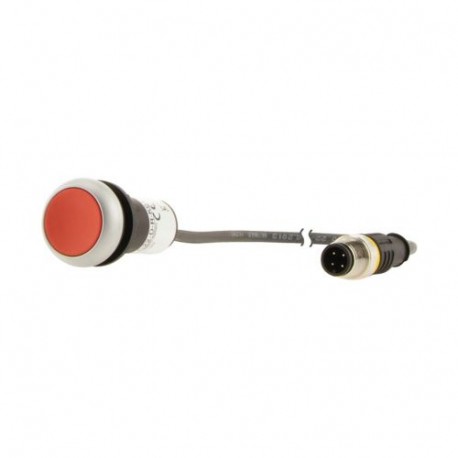 C22-DR-R-K01-P3 181611 EATON ELECTRIC Pushbutton, flat maintained red 1 N/C with cable 0.5m and M12A plug