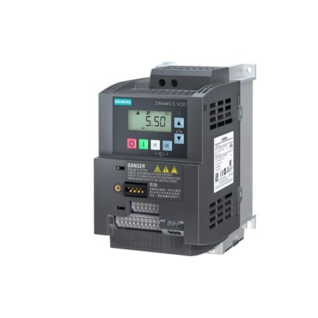 6SL3210-5BB21-5BV1 SIEMENS SINAMICS V20 200-240V 1AC -10/+10% 47-63Hz rated  power 1.5 kW with 150% overload ..