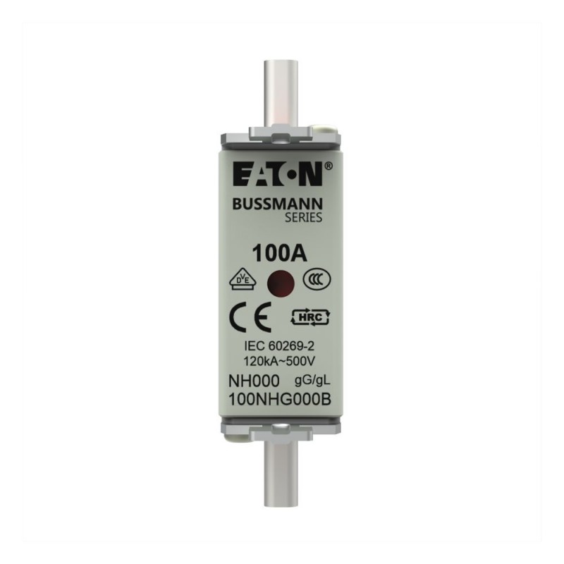 100NHG000B NH FUSE 100A 500V GL/GG SIZE 000 DUAL IN EATON