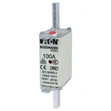 100NHG01B NH FUSE 100A 500V GL/GG SIZE 01 DUAL EATON ELECT..