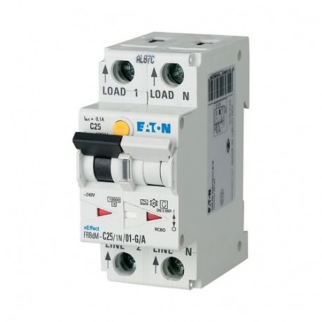 FRBDM-B10/1N/001-G/A 168249 EATON ELECTRIC RCD/MCB comb. switch, 10A, 10mA, miniature circuit-br. type B tri..