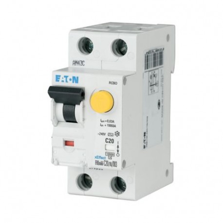 FRBMM-D2/1N/01-A 170544 EATON ELECTRIC combinaison interrupteur, 2A, 100mA, D courbe , 1P+N, la classe
