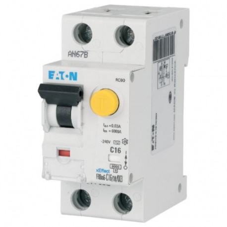 FRBM6-C10/1N/03 177733 EATON ELECTRIC combinaison interrupteur, 10A, 300mA, courbe C , 1P+N,la classe CA