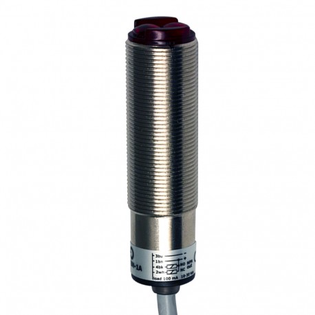 FARW/BN-1A MICRO DETECTORS Sensor fotoeléctrico Axial BGS, ajuste 35-300 mm, NPN NO+NC cable metálico 2m axi..