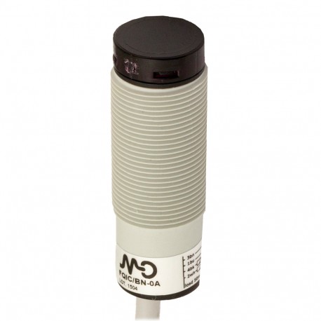 FQI8/BN-0A MICRO DETECTORS Sensore fotoelettrico assiale diffuso 1000 mm reg. NPN NO +NC, plastica Cavo assi..