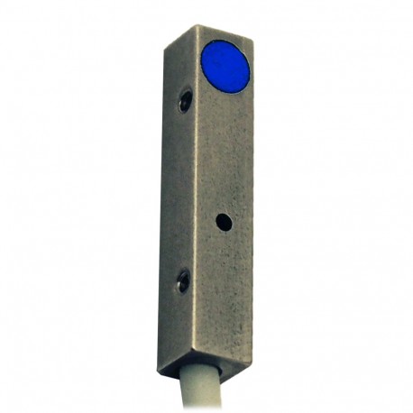 IL5/CP-1A MICRO DETECTORS Sensor inductivo 5x5, distancia de detección 0,8 mm, PNP-NC, 2 m axial cable PUR