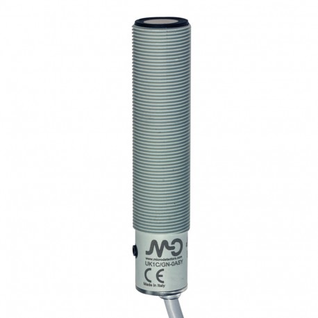 UK1C/G2-0ASY MICRO DETECTORS Ultrasonic sensor M18 analogic 4-20 mA 100-900 mm cable 2m with teach-in button..