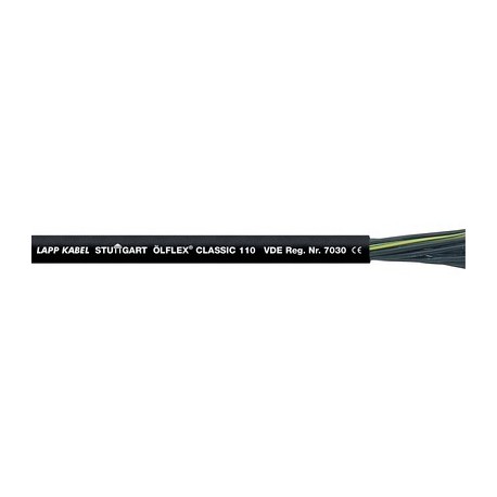 1119881 ÖLFLEX CLASSIC 110 7G1,5 BK LAPP Маслостойкий контрольный кабель в оболочке из ПВХ для многосторонне..