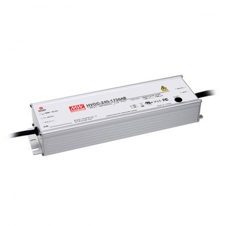 HVGC-240-1050AB MEANWELL Driver de LED, Entrada: 180-528VCA, Saída: 1050mA. 240W, Intervalo de Tensão 114-22..