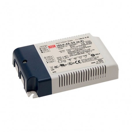IDLV-45A-48 MEANWELL Driver LED à tension constante (CV), Entrée 90-295VAC, Sortie 48VDC / 0.94 A, atténuati..