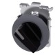 3SU1062-2DF10-0AA0 SIEMENS Selector iluminable, 30 mm, redondo, metal mate, negro, muletilla corta, anillo f..