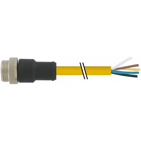 7700-A5001-U1D1000 MURRELEKTRONIK 7/8'' (Mini) Stecker 0° freies Leitungsende TPE, TC-ER+FT4, 5x16AWG, gelb,..