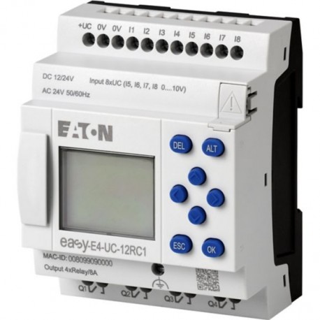 EASY-E4-UC-12RC1 197211 4500546 EATON ELECTRIC Module logique, easyE4 (extensible, Ethernet), 12/24 V CC, 24..