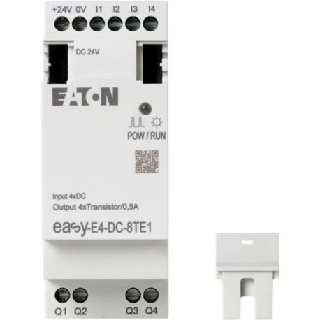 EASY-E4-DC-8TE1 197219 4500552 EATON ELECTRIC I/O expansion, For use with easyE4, 24 V DC, Inputs/Outputs ex..