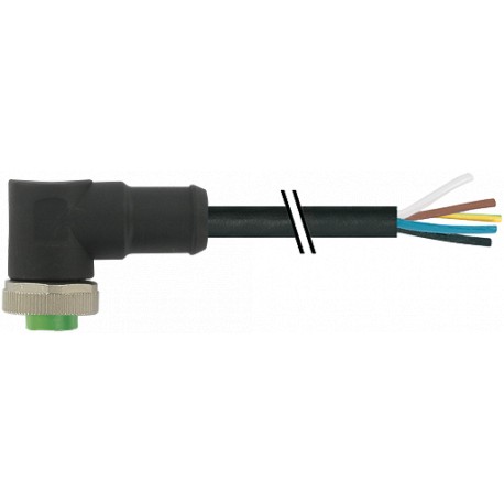 7700-A5031-UMD0150 MURRELEKTRONIK Mini (7/8) 5 polos, hembra 90° con cable PUR, UL/CSA, 5x16AWG, negro, 1.5m