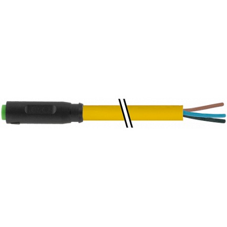 7000-08221-0511000 MURRELEKTRONIK M8 female 0° snap-in with cable PUR 4x0.25 yellow UL/CSA + robot + drag ch..