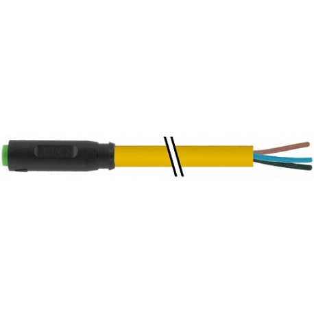 7000-08221-0511000 MURRELEKTRONIK M8 fêmea 0° snap-in com cabo PUR 4x0.25 amarelo UL/CSA + robot + cadeia po..