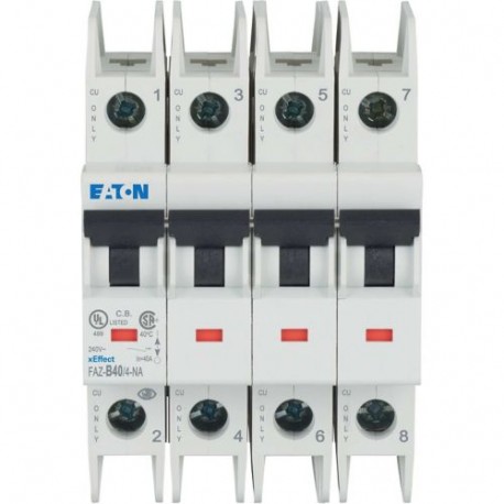 FAZ-B40/4-NA 190915 EATON ELECTRIC Miniature circuit breaker (MCB), B40, 4 poles, NA