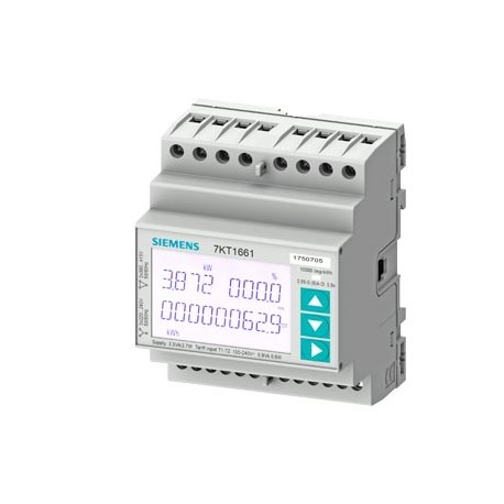 7KT1672 SIEMENS SENTRON, dispositivo di misura, 7KT PAC1600, LCD, L-L: 400 V, L-N: 230 V, 5 A, apparecchio p..