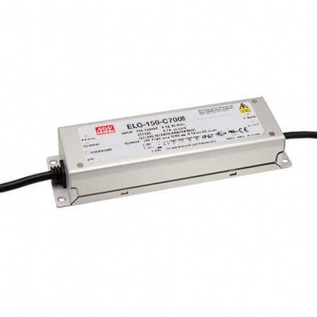 ELG-150-C1400B-3Y MEANWELL Driver LED, Entrada: 100-305VCA, Salida: 1400mA. 149,8W, Rango Tensión 54-107V, E..